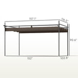 Outsunny 10' x 13' Retractable Pergola Canopy with Stronger Metal Frame, Outdoor Pergola Sun Shade Shelter for Garden, Patio, Backyard, Deck, Brown Outsunny