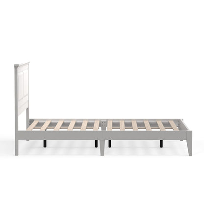 Glenwillow Home Cottage Style Solid Wood Platform Bed in Queen - Gloss White