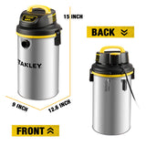 Stanley Wet/Dry Hanging Vacuum, 4.5 Gallon, 4 Horsepower, Stainless Steel Tank STANLEY