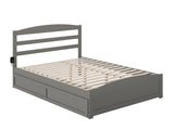AFI, Warren Queen Platform Bed with Matching Footboard & Twin XL Trundle, Grey AFI
