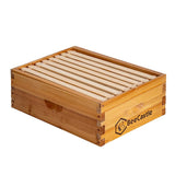 BeeCastle 8 Frame Medium Super Bee Hive Box, Langstroth Honey Bee Hive Dipped in 100% Beeswax Include Beehive Frames and Wax Foundations (Unassembled) BeeCastle