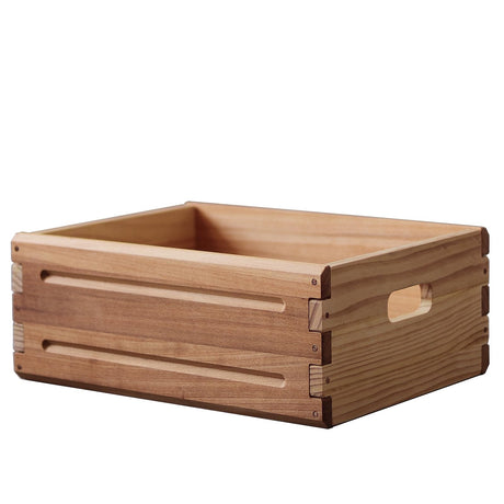 KLZLQ-XINCHEN 1 Pack Wooden Storage Bin of 16"x12"x6.25".Durable Open Solid Wood Box w/Handles.Farmhouse Container Shelf Baskets. Multipurpose Home Décor Organizer Crates for Display,Pantry,Book,CD KLZLQ-XINCHEN