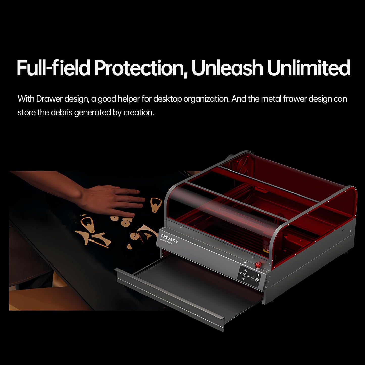 Creality Falcon 2 Pro 40W Enclosed Laser Engraver, All-In-One Laser Engraver and Cutter Machine with Smart Air Assist and Honeycomb Panel for Wood, Acrylic, Leather, with 1.6W Laser Head - WoodArtSupply