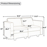 Belffin Modular Loveseat Sofa Couch with Storage Seats Velvet 2 Seater Love Seats for Small Spaces Grey Belffin
