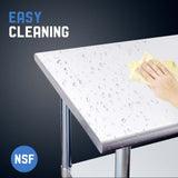 Profeeshaw Stainless Steel Overshelf for Prep & Work Table 12” x 60” NSF Commercial Adjustable Double Shelf 2 Tier for Restaurant, Bar, Utility Room, Profeeshaw