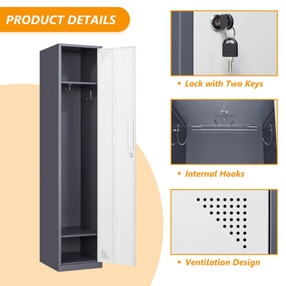 STANI Metal Locker, Metal Lockers for Employees with Lock, Storage Locker with Lock, Storage Locker Cabinet for Home, Tall Steel Storage Locker for - WoodArtSupply