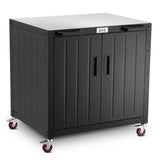 FEASTO Grill Table, Outdoor Bar Cart Grill Cart with Storage Cabinet,Modular Outdoor Kitchen Island, Outdoor Grill Station with 304 Stainless Steel Top,Pizza Oven Table for Lawn & Garden,L35.4” x W24” Feasto