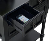 Convenience Concepts Kendra 3 Drawer Hall Table with Shelf, Black Convenience Concepts