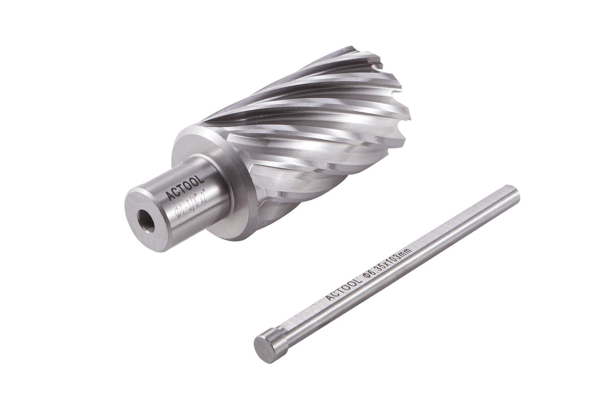 ACTOOL 1-3/8" Diameter × 2" Depth of Cut HSS ANNULAR Cutter with 3/4'' Weldon Shank ACTOOL