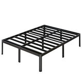 Yicensen 14 Inch Queen Bed Frame Heavy Duty Rounded Corner Legs Platform Bed Frame Queen Size, Easy Assembly, Noise Free, No Box Spring Needed, Black. Yicensen
