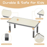 Kids Table and Chair Set, Height Adjustable Toddler Table and 4 Chairs Set for Ages 2-10, Graffiti Desktop, Non-Slip Legs, Arts & Crafts Table, Children Activity Table for Daycare Classroom Home GAOMON