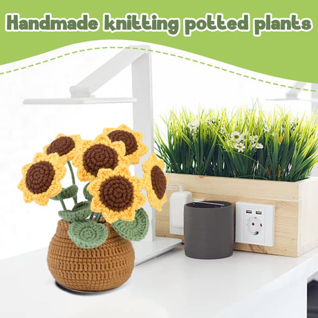 kgxulr Crochet Kit for Beginners, Sunflower Crochet Kit Beginner Crochet Starter Kit for Complete Beginners Adults, Crocheting Knitting Kit with Step-by-Step Video Tutorials (Sunflower) kgxulr