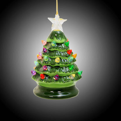 Roman 134658 LED Green Vintage Tree Ornament, 5-inch Height, Battery Included