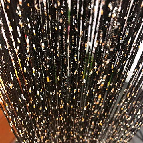 Vagasi 2 Pack Beaded Curtain 39 x 79 Inch String Curtains for Doorways Room Divider Curtains Boho Hippie Room Decor Closet Curtains Hanging for Hallway, Party, Black Vagasi
