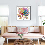 WSLWXSHM 5D Special Shape Diamond Art Kits for Beginners, Rose Flower Diamond Painting Kits for Adults, Crystal Rhinestones Diamond Painting for Home Wall Decoration Gift 12×12inch/30×30cm WSLWXSHM