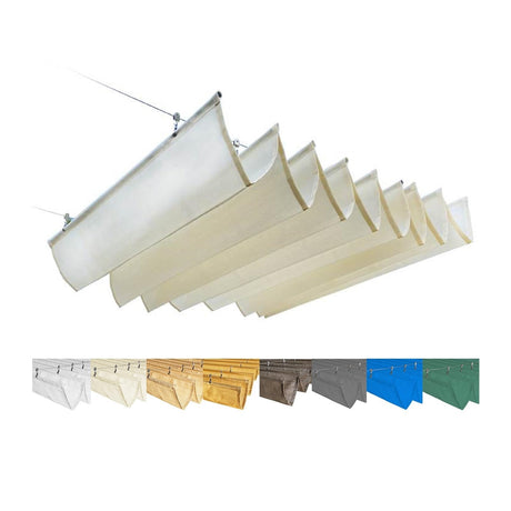 LXBAMKEA Retractable Wave Shade Sails, Telescopic Canopy Pergola Cover with Mounting Kit, Sun Protection Anti-UV Roof Awning, Outdoor Garden Patio Backyard Decoration Top Cover LXBAMKEA