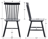 DM Furniture Dining Room Chairs Set of 6 Windsor Dining Chair with Spindle Back,Farmhouse Armless Side Chair,Solid Wood French Country Kitchen Chairs for Home/Patio/Restaurant, Black DM Furniture