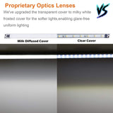 Cefrank LED Display Lights, (4) Strip Light Bars for Display Case Shelf Showcase Bookshelf Kitchen Workbench, Plug-in Under Cabinet Lighting - (6000K, Cool White) Cefrank