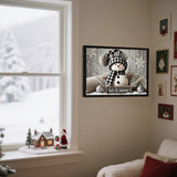 Clendo Winter Cute Snowman Diamond Art Kits for Adults - Christmas 5D Diamond Painting Kits Full Drill Crystal Rhinestone Gem Art Craft Kits for Home Wall Decor 12X16Inch Clendo