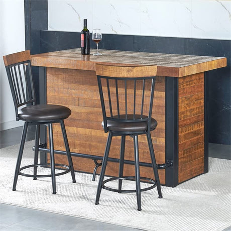 Steve Silver Tyler Chestnut Wood Finish 3-Piece Home Bar Steve Silver