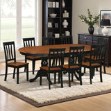 Furnifact 9-Piece Dining Table Set – Solid Wood 8 Seater Dining Room Table Set with 8 Chairs, Black and Brown Finish, Ideal for Large Family Gatherings Furnifact