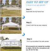 KepooMan 10' x 20' Outdoor Gazebo Canopy Waterproof Party Tent Wedding Canopy with Removable Sidewalls & Brighter Church Windows KepooMan