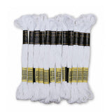 UMC STAG Pack of 12 Premium Embroidery Thread | 100% Egyptian Cotton Premium Skeins | Cross Stitch Embroidery Floss | Oeko TEX Certified Stranded Cotton | Ideal for Arts & Crafts (White-12) UMC STAG