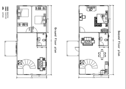 S.E.Q Double Story Fully Equipped prefab Expandable Container Villa, Luxury Home Stairs Included bedrooms 1 Kitchen 1 Bathroom Free Bed Set