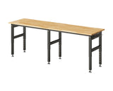 SPECRAFT 96“ Adjustable Heavy Duty Workbench with 4 AC Outlet and 2 USB Ports Power Outlets, 5000 Lbs Capacity, Rubber Wood Top for Garage, Workshop, Office SPECRAFT