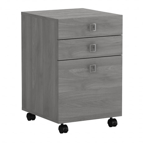 Bush Business Furniture Echo Mobile Cabinet with Satin Silver Hardware Under Desk Filing Drawer Storage for Home Office or Professional, 16W, Modern Gray Bush Business Furniture