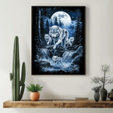 Milila Diamond Art Kits for Adults Full Drill Round Diamond Painting Kits for Beginners Craft Kits for Home Wall Decor Gifts 11.8x15.7inch(Wolves) Milila