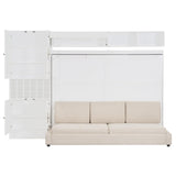 Harper & Bright Designs Queen Size Murphy Bed, Wall Bed with Sofa, Shelves USB & Light, White Harper & Bright Designs