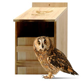 WildYard Owl House with Real Wood - Easy to Hang - Prebuilt Nesting Box for Kestrels - Cedar Shavings & Screws Included WildYard