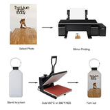 Joiit 20 Pcs Sublimation Blank Keychains Bulk, PU Leather White Keyrings Heat Transfer Ornament Pendants for Man Women (Rectangle_1) Joiit