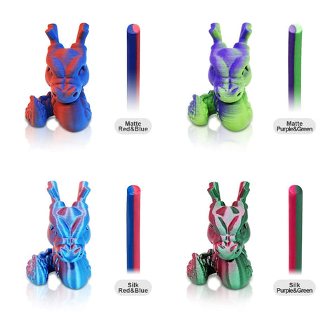 Reprapper Dual Color PLA, Coextrusion Dual Color PLA Filament 1.75mm for 3D Printer, Muliticolor Silk PLA Like Rainbow, 4 x 250g Unboxing Pack RepRapper