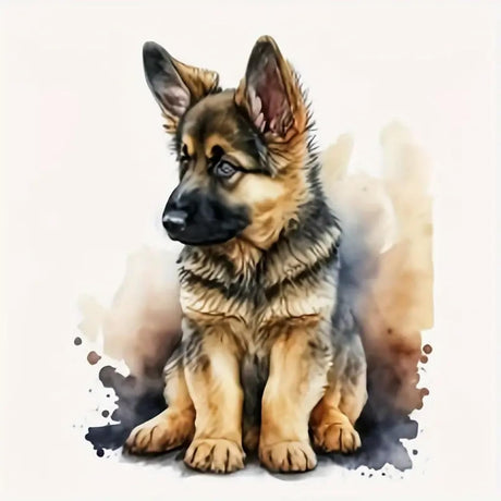 MOMDEDP German Shepherd Dog Diamond Art Painting Kits for Adults, Full Drill Wolf Dog Diamond Dots Paintings for Beginners, Round 5D Paint with Diamonds Pictures Gem Art Painting Kits 12x12inch MOMDEDP