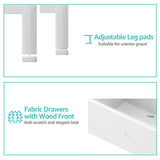 KAI-ROAD White Nightstands Set of 2, Small Night Stand Set 2 with Drawer and Shelf Storage for Bedroom, Dorm, Modern KAI-ROAD