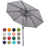 Tempera 9ft Patio Market Outdoor Table Umbrella with Push Button Tilt and Crank,Large Sun Umbrella with Sturdy Pole&Fade resistant canopy,Easy to set, Grey Tempera