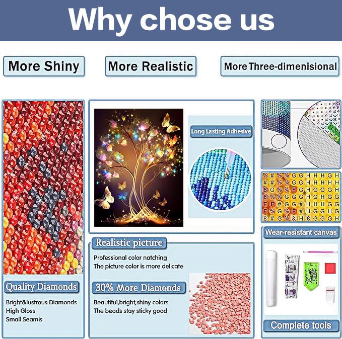 Glitter Tree Diamond Painting Kits for Beginner - 5D Glow in The Dark Tree Diamond Art Kits for Adults, DIY Trees of Life Round Diamond Painting Gem Art Crafts, for Home Decor Walls Gifts 12X16Inch Xylogist