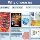 Glitter Tree Diamond Painting Kits for Beginner - 5D Glow in The Dark Tree Diamond Art Kits for Adults, DIY Trees of Life Round Diamond Painting Gem Art Crafts, for Home Decor Walls Gifts 12X16Inch Xylogist