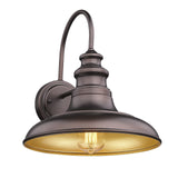 Diyel Outdoor Barn Light Fixture Farmhouse Wall Mount Light Wall Sconce Exterior Wall Lighting Fixture Industrial Bronze Finish Lantern for Porch with Gold Interior, 1Pack, RZ004 ORB Diyel