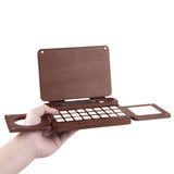 Fuumuui Travel Watercolor Palette 24 Grids Foldable with 2pcs Sable Travel Watercolor Brushes, Portable Walnut Wood Palette Box for Plein Air Painting Fuumuui