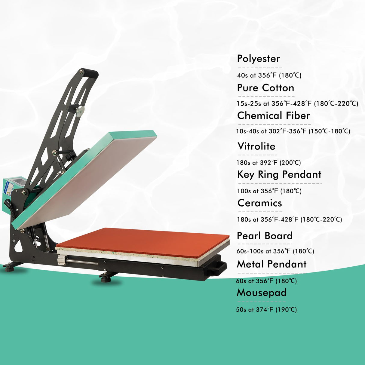 16x24 Heat Press Machine, Slide-Out Semi-Automatic T Shirt Press Machine, 110V Clamshell Heat Press, Sublimation Heat Transfer Printer for T-Shirts, Ceramics,Bags, Cushion CTOSPOATO