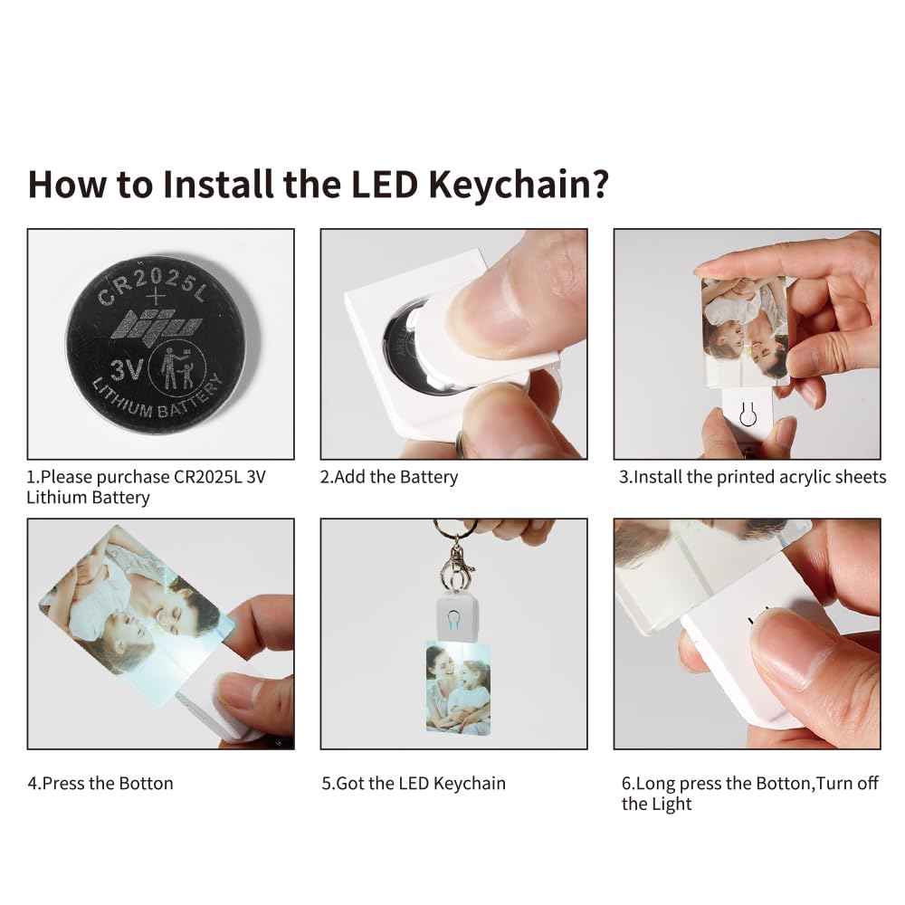 PYD Life 12 Pack Sublimation LED Keychains Acrylic Blanks Oval White 2.6" x 1.9",1/6" Thick(4 mm) Light Up 7 Colors Sublimation Night Light Blanks PYD Life