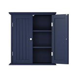 ChooChoo Bathroom Wall Cabinet, Over The Toilet Space Saver Storage Cabinet, Medicine Cabinet with 2 Door and Adjustable Shelves, Cupboard, Navy Blue ChooChoo