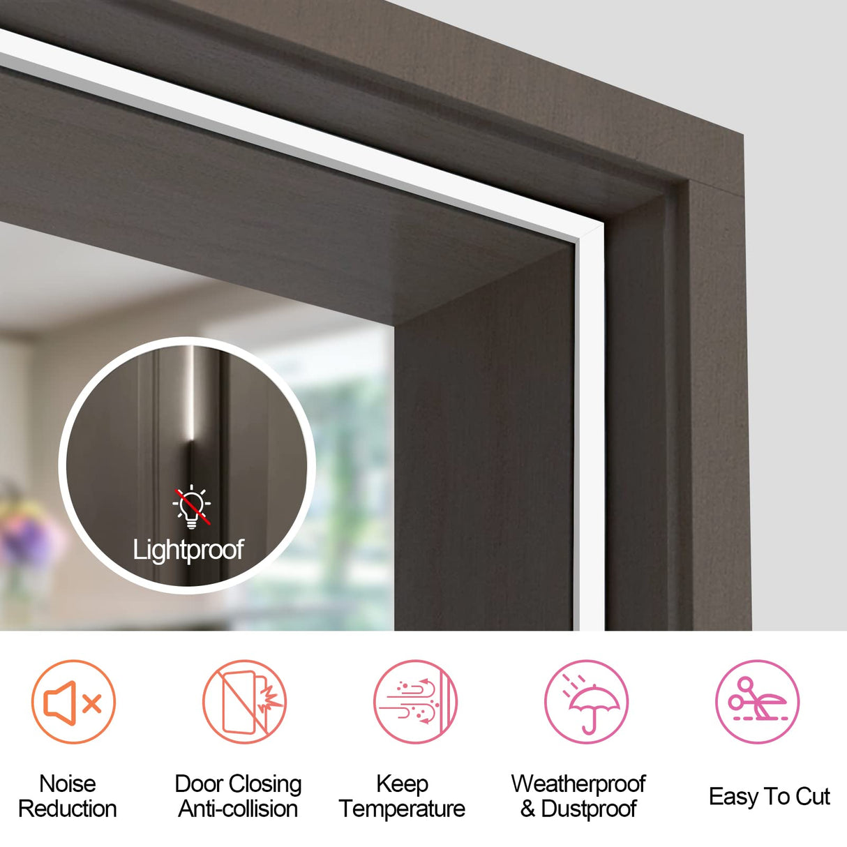 Kerf Weather Stripping Door Seal for Large Gap and Easy Installation (40 Feet, White) Litaibai