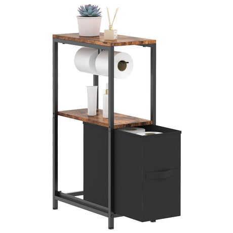 NOVIMANGO Toilet Paper Holder Stand with Drawer, Free Standing Toilet Paper Holder, Standing Small Bathroom Storage Cabinet, Slim Toilet Storage Cabinet for Small Space NOVIMANGO