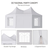 Outsunny 22 x 16 ft Party Tent, Wedding Tent with Sidewalls, Heavy Duty Event Tent with 2 Doors and 6 Windows, Outdoor Gazebo Tent for Party, White Outsunny