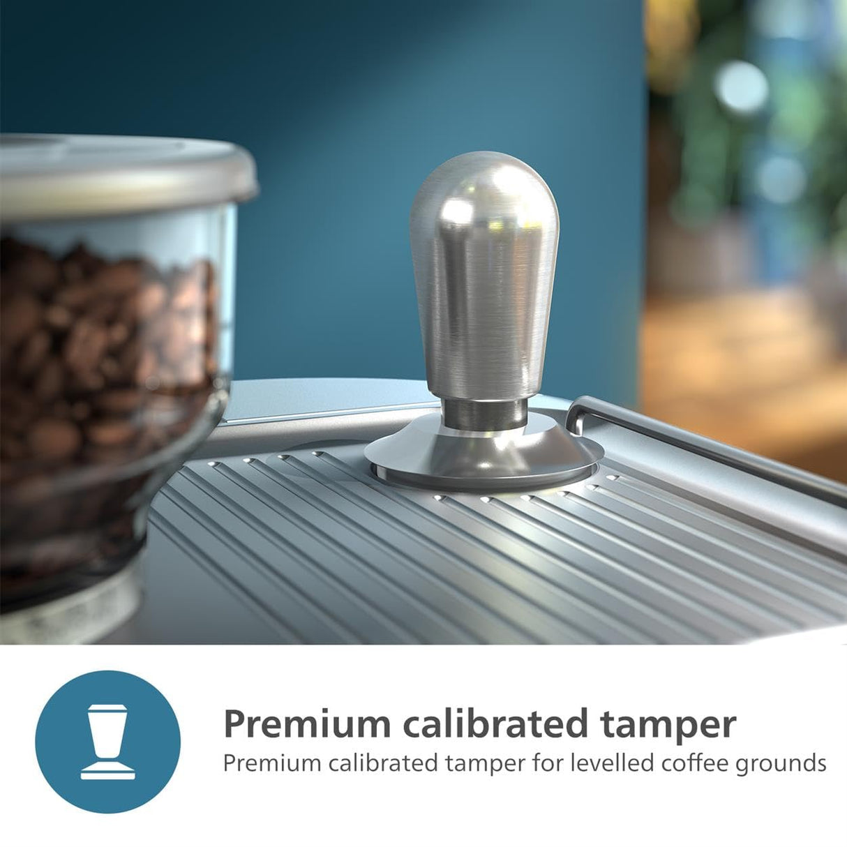 PHILIPS Barista Brew Semi Automatic Espresso Machine - Single & Double Espresso + Americano Button, 250g Bean Container + Grinder, Intuitive Guidance, Calibrated Tamping, Metal Silver (PSA3218/01) Philips Kitchen Appliances