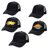 OKBA 5 PCS Sublimation Blank Baseball Cap Polyester Mesh Black Trucker Hat Adult OKBA